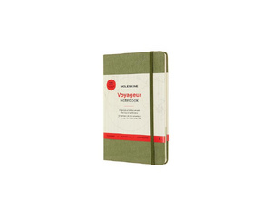 Блокнот Moleskine Voyageur Medium A5 104 листа без линовки зеленый на сшивке (115x180 мм)